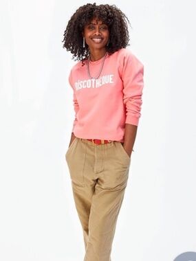 Clare V Discotheque Coral Sweatshirt Size XS